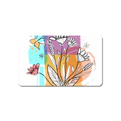 Flower Leaves Foliage Grass Doodle Magnet (name Card) by Grandong