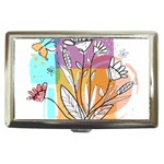 Flower Leaves Foliage Grass Doodle Cigarette Money Case Front