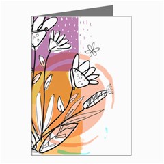 Flower Leaves Foliage Grass Doodle Greeting Card