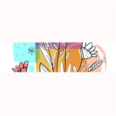 Flower Leaves Foliage Grass Doodle Large Bar Mat