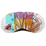 Flower Leaves Foliage Grass Doodle Sleep Mask Front