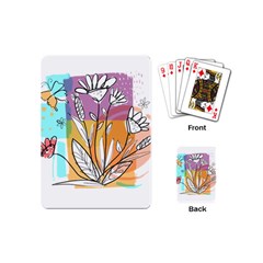 Flower Leaves Foliage Grass Doodle Playing Cards Single Design (mini) by Grandong