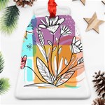 Flower Leaves Foliage Grass Doodle Ornament (Bell) Front