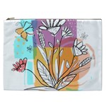 Flower Leaves Foliage Grass Doodle Cosmetic Bag (XXL) Front