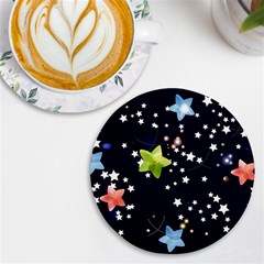 Abstract Eart Cover Blue Gift Uv Print Round Tile Coaster by Grandong