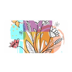 Flower Leaves Foliage Grass Doodle Satin Wrap 35  X 70  by Grandong