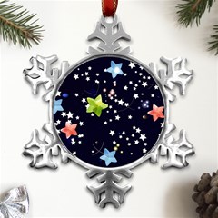 Abstract Eart Cover Blue Gift Metal Small Snowflake Ornament by Grandong