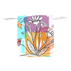 Flower Leaves Foliage Grass Doodle Lightweight Drawstring Pouch (m) by Grandong