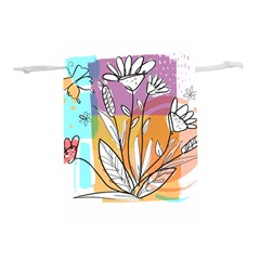 Flower Leaves Foliage Grass Doodle Lightweight Drawstring Pouch (l) by Grandong