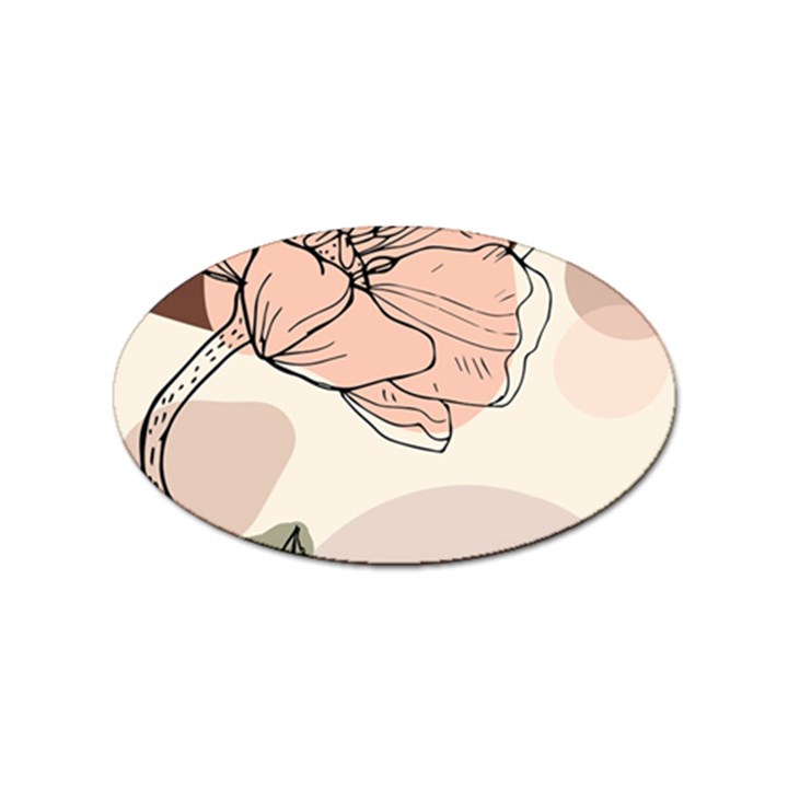 Abstract Flower Leaves Pattern Sticker (Oval)