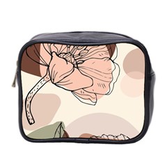 Abstract Flower Leaves Pattern Mini Toiletries Bag (two Sides) by Grandong