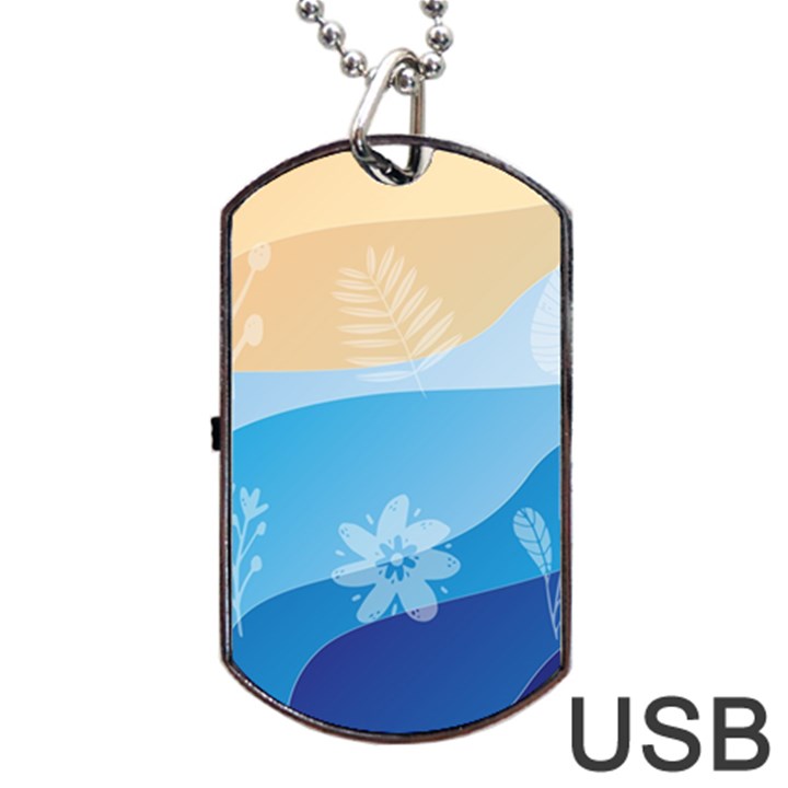 Flower Branch Corolla Wreath Lease Art Dog Tag USB Flash (One Side)