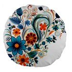 Flowers Scrapbook Decorate Large 18  Premium Round Cushions Back