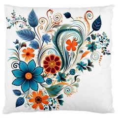 Flowers Scrapbook Decorate Large Premium Plush Fleece Cushion Case (two Sides) by Grandong