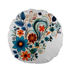 Flowers Scrapbook Decorate Standard 15  Premium Flano Round Cushions by Grandong