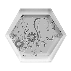 Flowers Scrapbook Decorate Hexagon Wood Jewelry Box