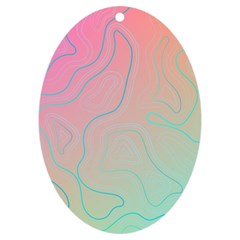 Lines Shapes Stripes Corolla Uv Print Acrylic Ornament Oval