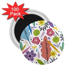 Flowers Spring Background Wallpaper 2 25  Magnets (100 Pack)  by Grandong