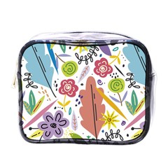 Flowers Spring Background Wallpaper Mini Toiletries Bag (one Side) by Grandong