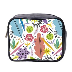 Flowers Spring Background Wallpaper Mini Toiletries Bag (two Sides) by Grandong