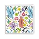 Flowers Spring Background Wallpaper Memory Card Reader (Square) Front