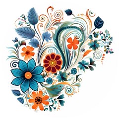 Flowers Scrapbook Decorate Wooden Puzzle Round by Grandong