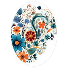 Flowers Scrapbook Decorate Uv Print Acrylic Ornament Oval