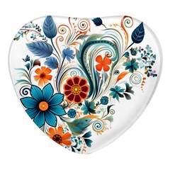 Flowers Scrapbook Decorate Heart Glass Fridge Magnet (4 Pack) by Grandong