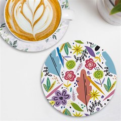 Flowers Spring Background Wallpaper Uv Print Round Tile Coaster by Grandong