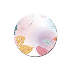 Plants Leaves Wallpaper Background Magnet 3  (round) by Grandong