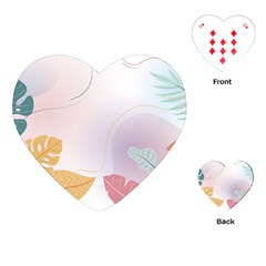 Plants Leaves Wallpaper Background Playing Cards Single Design (heart) by Grandong