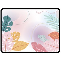 Plants Leaves Wallpaper Background Fleece Blanket (large) by Grandong