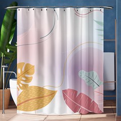 Plants Leaves Wallpaper Background Shower Curtain 60  X 72  (medium)  by Grandong