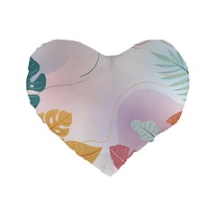 Plants Leaves Wallpaper Background Standard 16  Premium Heart Shape Cushions by Grandong