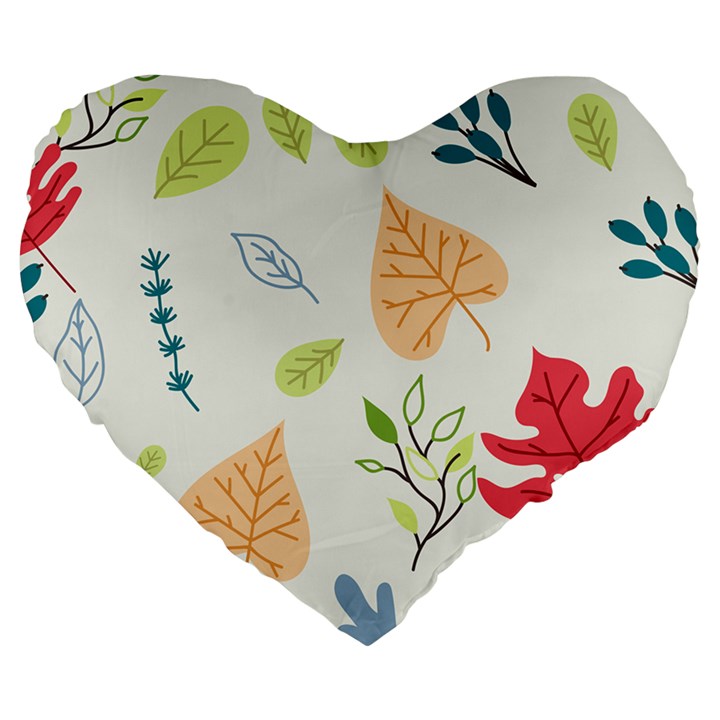 Leaves Plants Background Branches Large 19  Premium Heart Shape Cushions