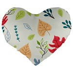 Leaves Plants Background Branches Large 19  Premium Heart Shape Cushions Back