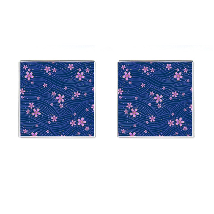 Flowers Floral Background Cufflinks (Square)