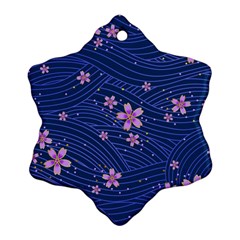 Flowers Floral Background Snowflake Ornament (Two Sides)