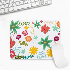 Flowers Leaves Background Floral Small Mousepad by Grandong