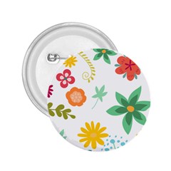 Flowers Leaves Background Floral 2 25  Buttons by Grandong