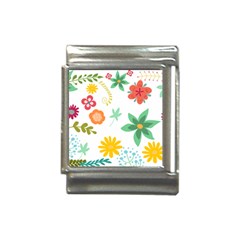 Flowers Leaves Background Floral Italian Charm (13mm) by Grandong