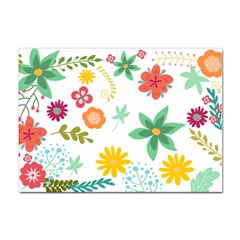 Flowers Leaves Background Floral Sticker A4 (100 Pack) by Grandong