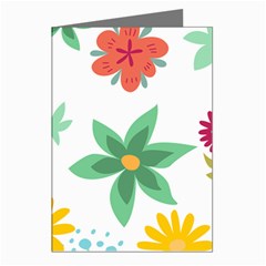 Flowers Leaves Background Floral Greeting Cards (pkg Of 8) by Grandong