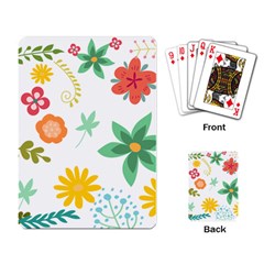 Flowers Leaves Background Floral Playing Cards Single Design (rectangle) by Grandong