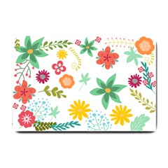 Flowers Leaves Background Floral Small Doormat by Grandong