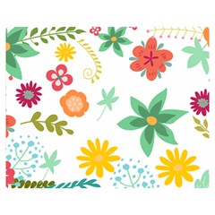 Flowers Leaves Background Floral Two Sides Premium Plush Fleece Blanket (medium) by Grandong