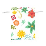 Flowers Leaves Background Floral Lightweight Drawstring Pouch (S) Front