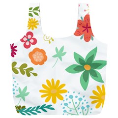 Flowers Leaves Background Floral Full Print Recycle Bag (xxl) by Grandong