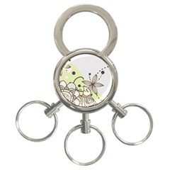 Flowers Bird Floral Floral Design 3-ring Key Chain by Grandong