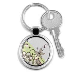 Flowers Bird Floral Floral Design Key Chain (round) by Grandong